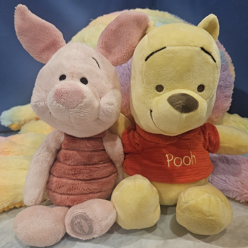 Disney Baby Pooh Disney Store Piglet Both‎ Sewn Eyes Plush 10" Seated